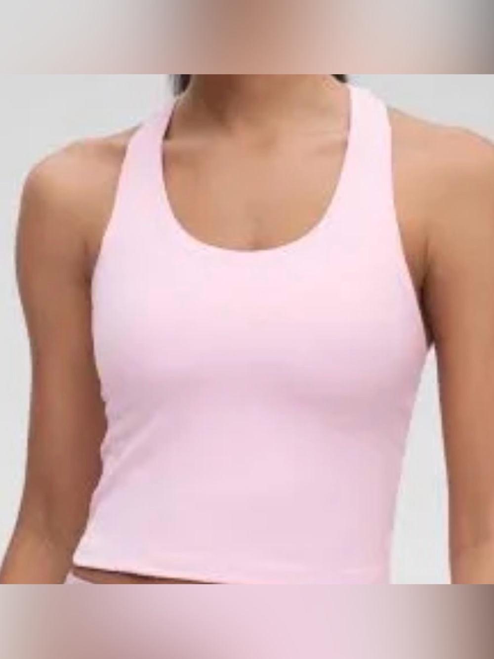 Crzyoga Women’s Racerback Crop Tank  - Light Pink